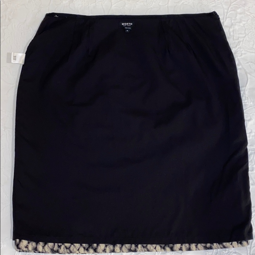 Worth 100% Wool Black & White Skirt Size 14 - Picture 11 of 13